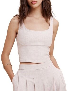 NWOT Banana Republic linen scoop neck crop tank Size 8.